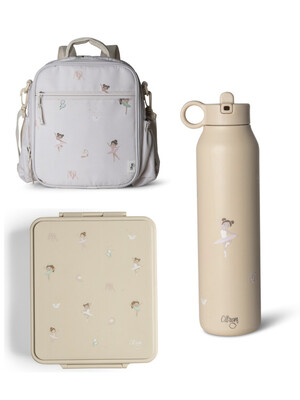 Citron Ballerina Classic Lunchbag with Grand Lunchbox and 500 ml Water Bottle